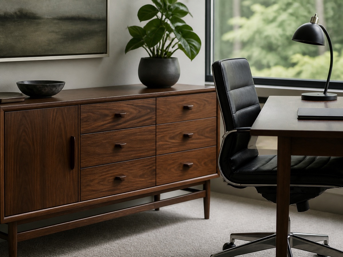 Furniture inspiration featuring a walnut storage credenza